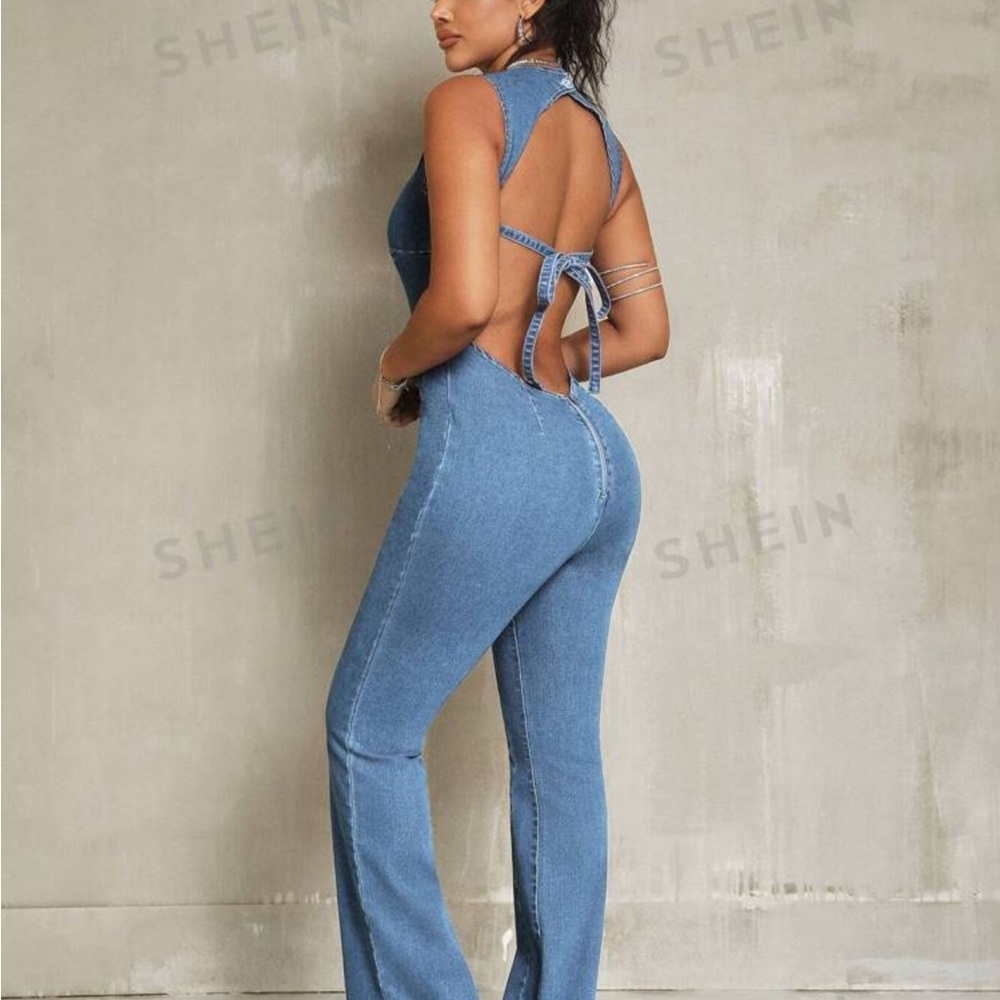 SHEIN, size small, denim dark wash - Picture 2 of 7